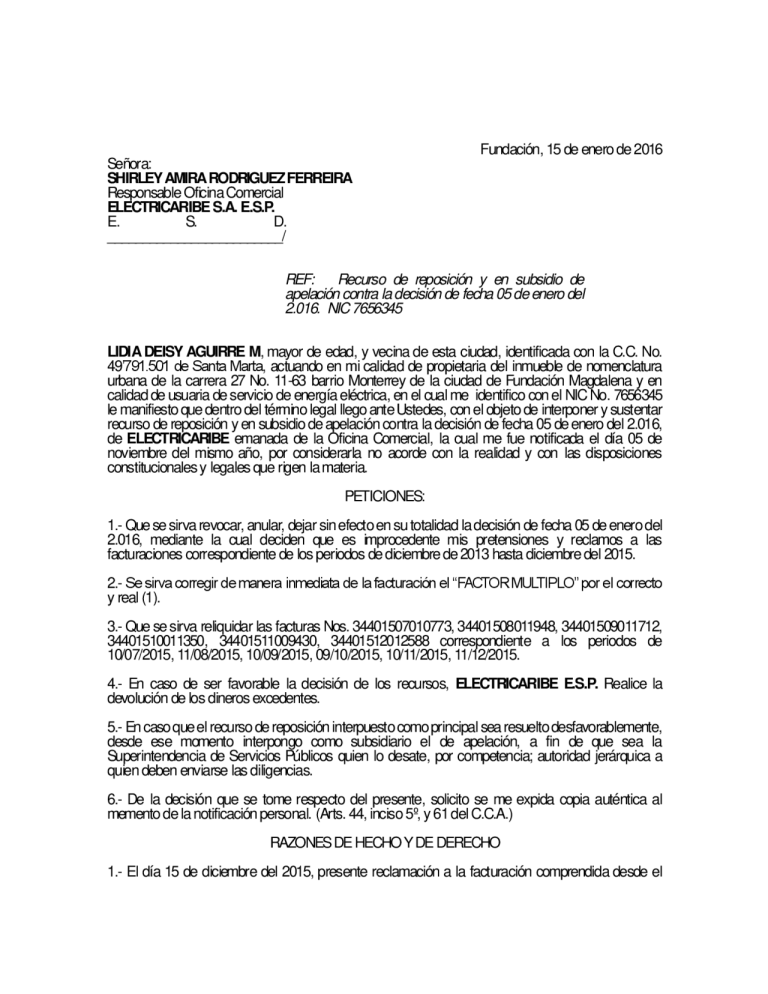 Recurso De Reposición Y En Subsidio El De Apelación Experto Laboral 4287